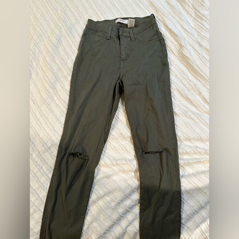 Vibrant Skinny Jeans Olive Size 25